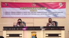 Diikuti Kapolsek Jajaran dan Sejumlah Personel, Polres Tanggamus Gelar Penyuluhan Hukum. Foto: DIan