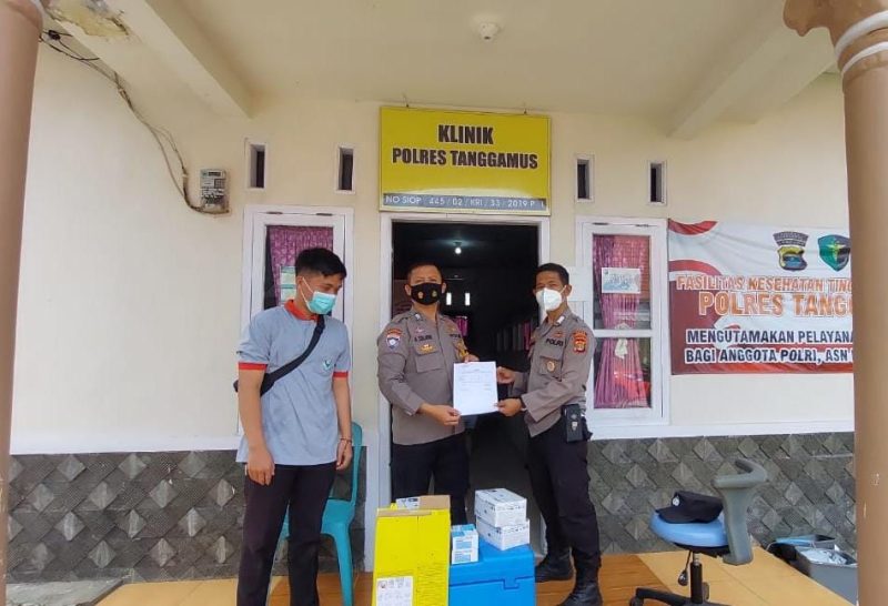 Polres Tanggamus Distribusikan 2900 Dosis Kedua Vaksin Merdeka. Ist