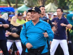 Pemeritah Provinsi Lampung Gelar Senam Bersama Dalam Rangkaian Peringatan HUT ke-59 Provinsi Lampung